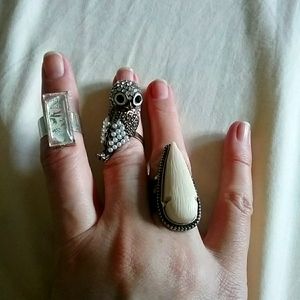 Trio of costume rings